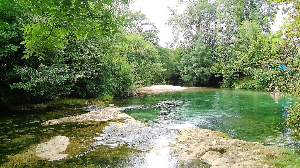 Au Pied Du Chateau - 5 A 11 Personnes - Baignade-Canoe-Piste Cyclable A 100 M Castelnaud La Chapelle Bagian luar foto